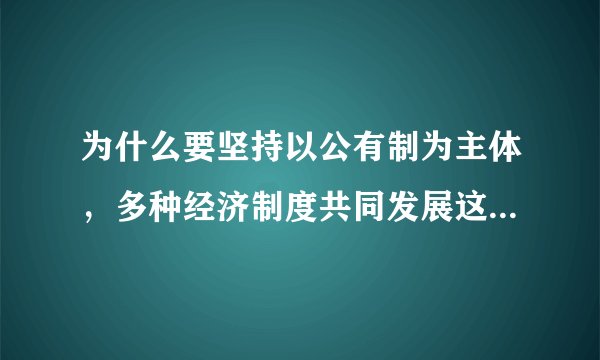 为什么要坚持以公有制为主体，多种经济制度共同发展这一基本经济制度