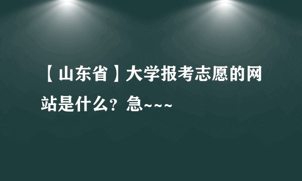 【山东省】大学报考志愿的网站是什么？急~~~