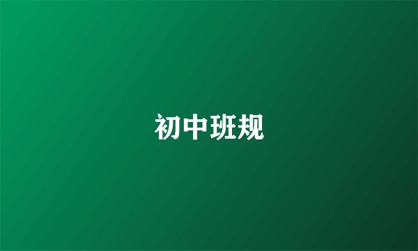 初中班规
