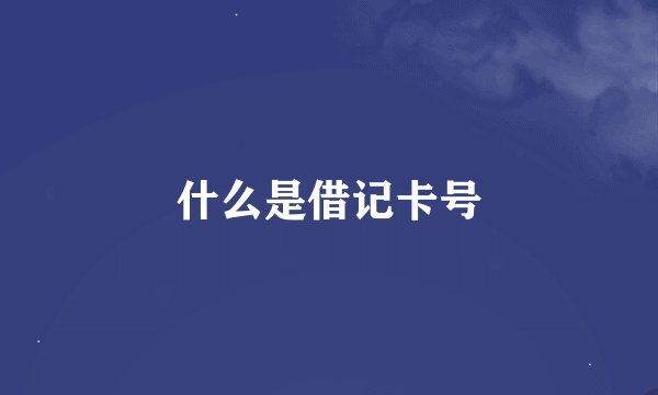 什么是借记卡号