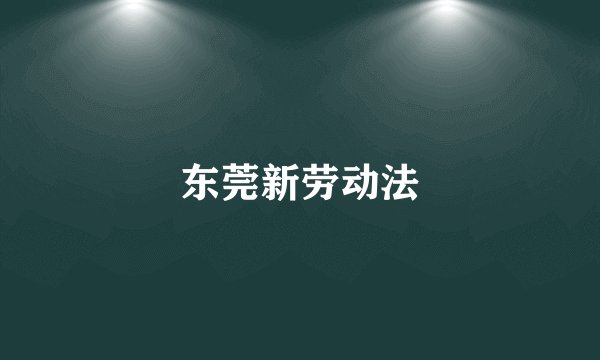 东莞新劳动法