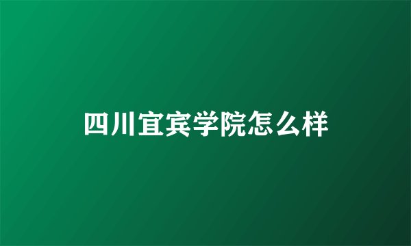 四川宜宾学院怎么样