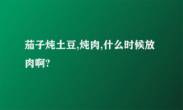 茄子炖土豆,炖肉,什么时候放肉啊?