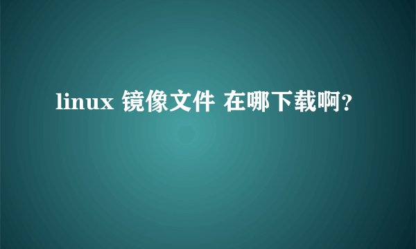 linux 镜像文件 在哪下载啊？