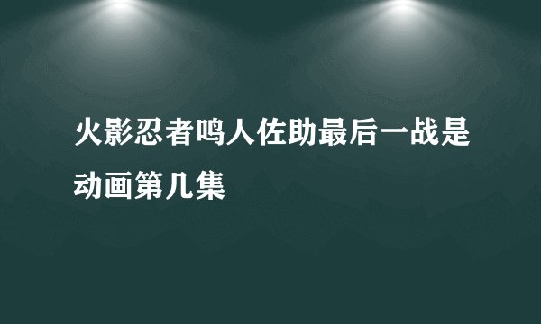 火影忍者鸣人佐助最后一战是动画第几集