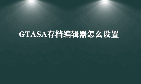 GTASA存档编辑器怎么设置