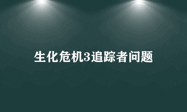 生化危机3追踪者问题