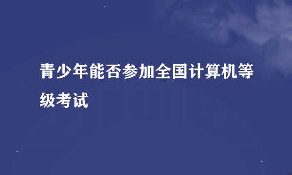 青少年能否参加全国计算机等级考试