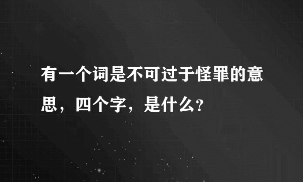 有一个词是不可过于怪罪的意思，四个字，是什么？