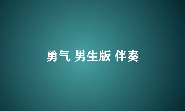 勇气 男生版 伴奏