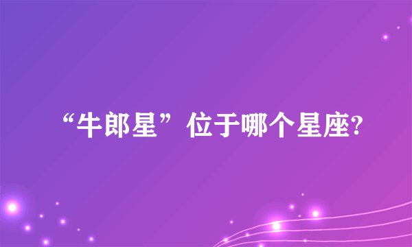 “牛郎星”位于哪个星座?