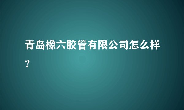 青岛橡六胶管有限公司怎么样？