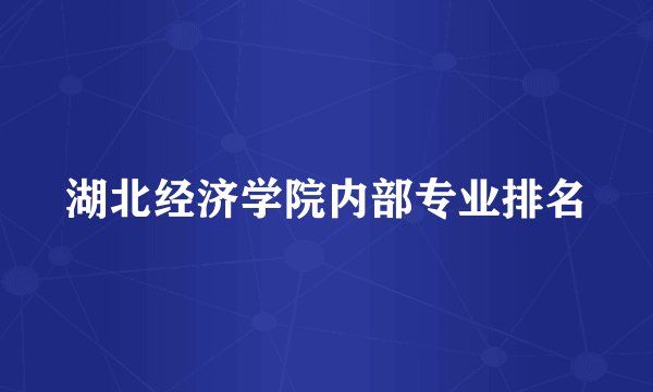 湖北经济学院内部专业排名