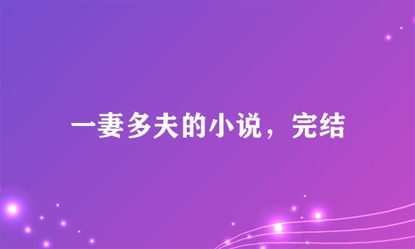 一妻多夫的小说，完结