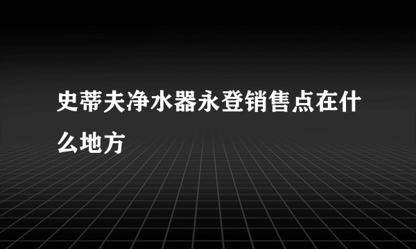 史蒂夫净水器永登销售点在什么地方