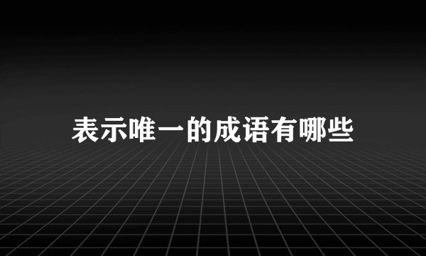 表示唯一的成语有哪些