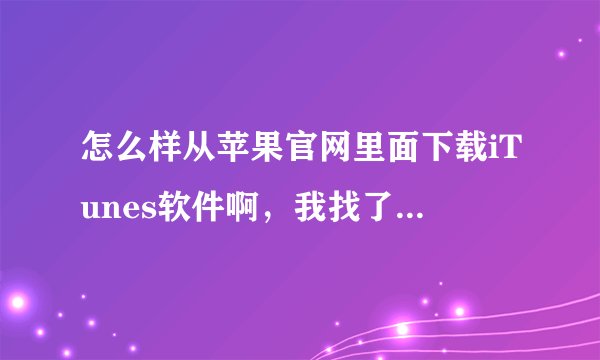怎么样从苹果官网里面下载iTunes软件啊，我找了半天都没有找到