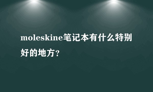 moleskine笔记本有什么特别好的地方？
