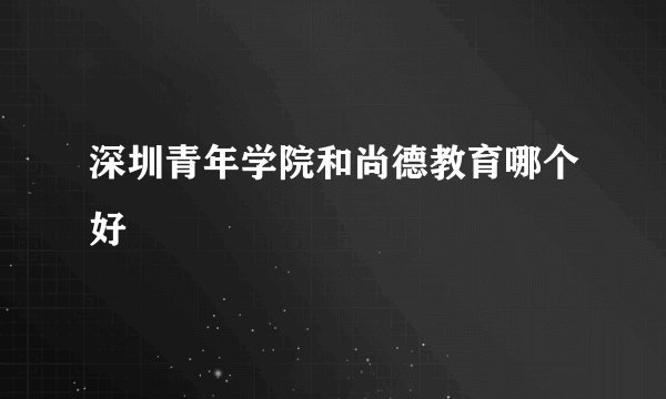 深圳青年学院和尚德教育哪个好