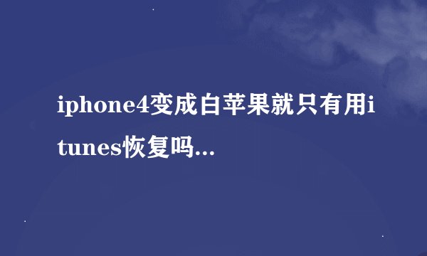 iphone4变成白苹果就只有用itunes恢复吗？我不想丢失里面的东西啊，有没有其他办法？