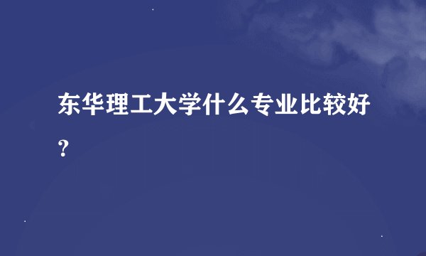 东华理工大学什么专业比较好？
