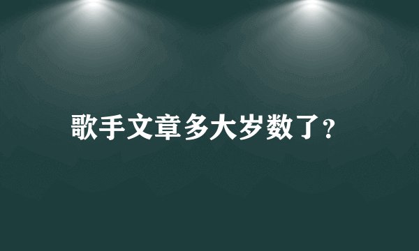 歌手文章多大岁数了？