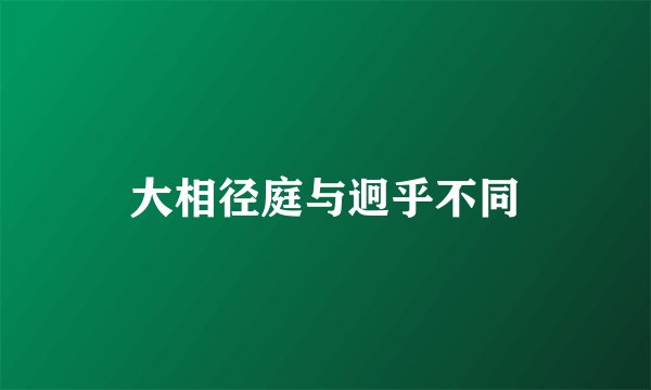 大相径庭与迥乎不同