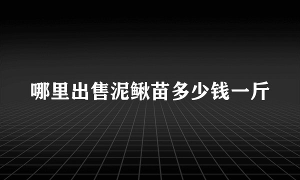 哪里出售泥鳅苗多少钱一斤