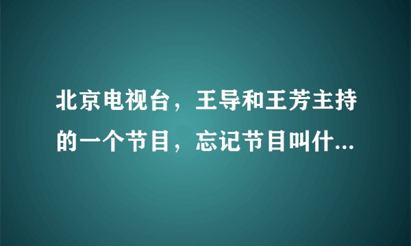 北京电视台，王导和王芳主持的一个节目，忘记节目叫什么。也忘记是哪一期的。好像是圆梦什么的