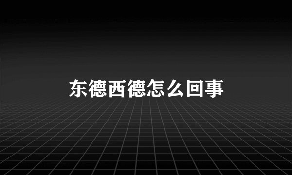 东德西德怎么回事