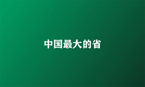 中国最大的省