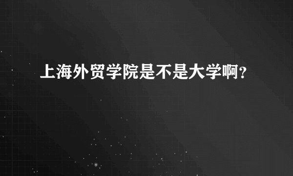 上海外贸学院是不是大学啊？