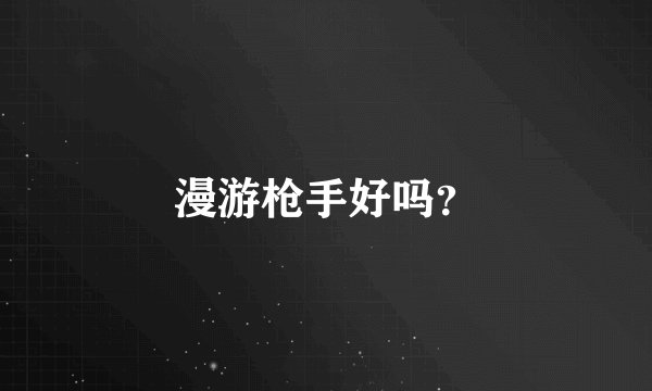 漫游枪手好吗？