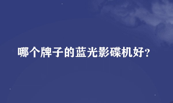 哪个牌子的蓝光影碟机好？