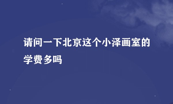 请问一下北京这个小泽画室的学费多吗