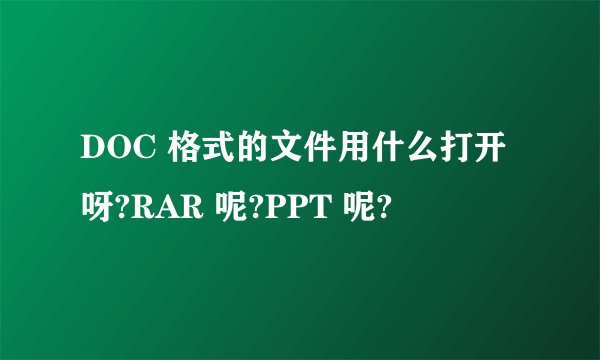 DOC 格式的文件用什么打开呀?RAR 呢?PPT 呢?