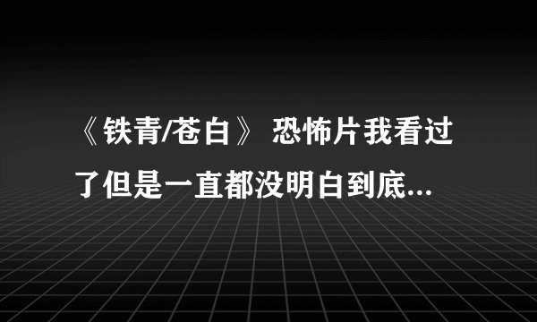 《铁青/苍白》 恐怖片我看过了但是一直都没明白到底讲什么内容啊？谁能给我解释解释，万分感谢.....