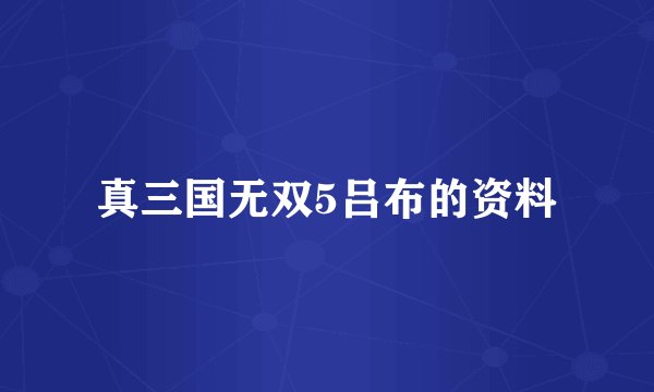 真三国无双5吕布的资料