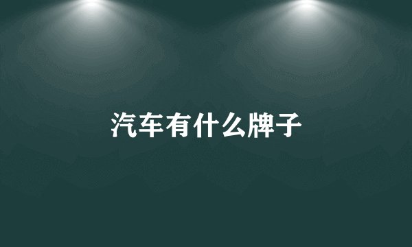 汽车有什么牌子