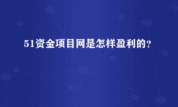 51资金项目网是怎样盈利的？