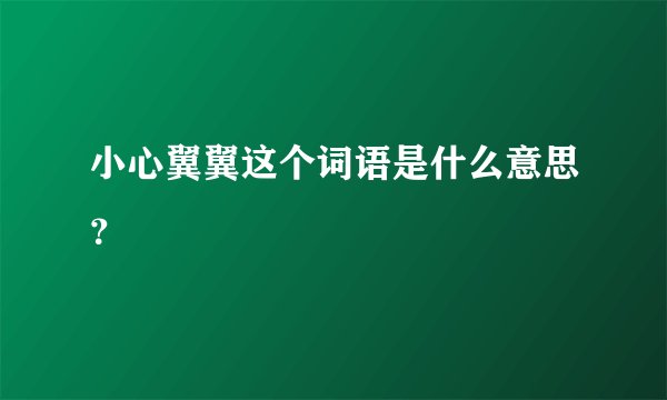 小心翼翼这个词语是什么意思？