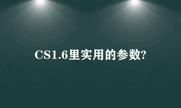 CS1.6里实用的参数?
