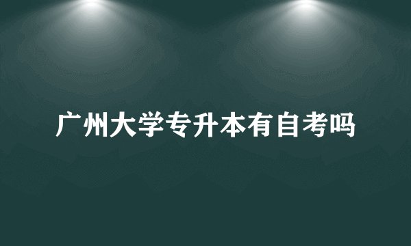 广州大学专升本有自考吗