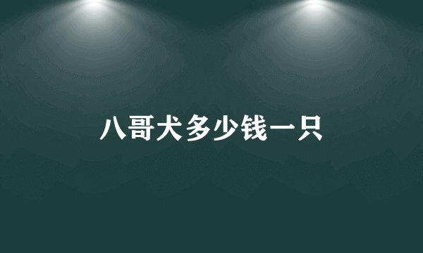 八哥犬多少钱一只