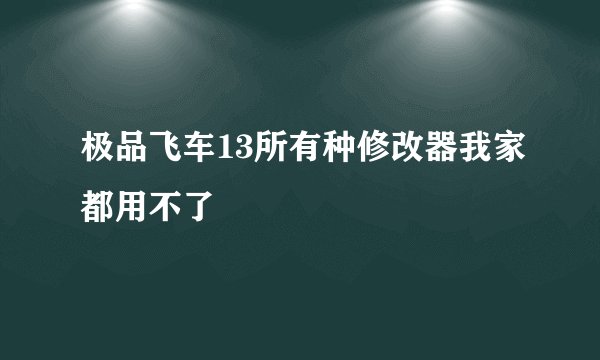 极品飞车13所有种修改器我家都用不了