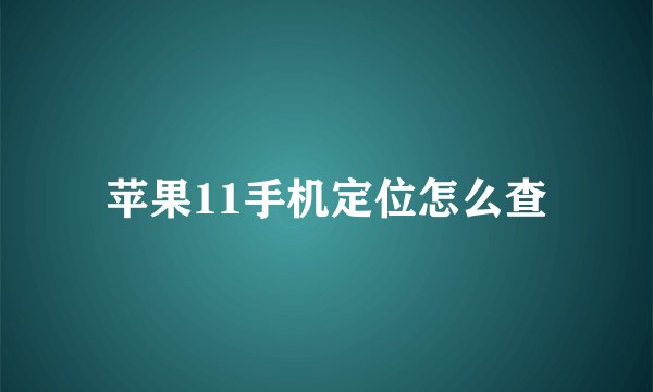 苹果11手机定位怎么查