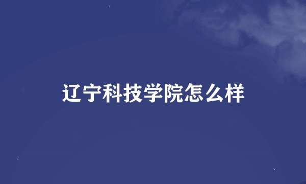 辽宁科技学院怎么样