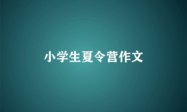 小学生夏令营作文