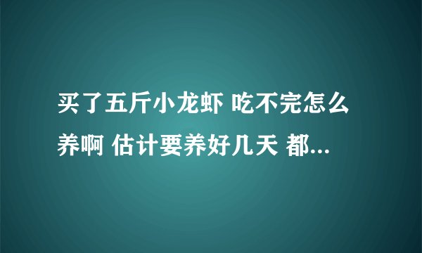 买了五斤小龙虾 吃不完怎么养啊 估计要养好几天 都刷过了还能养活吗？
