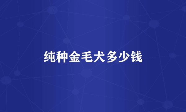 纯种金毛犬多少钱